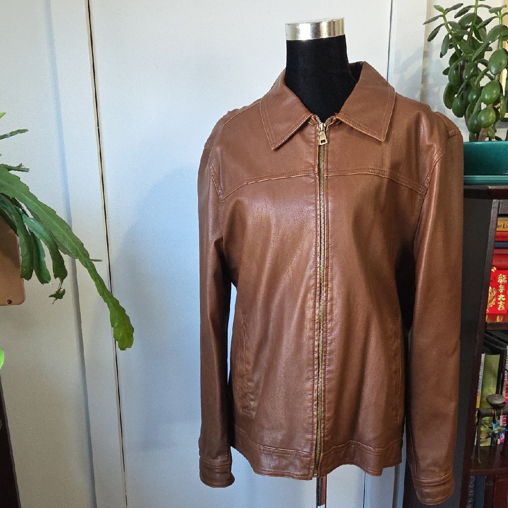 G.H. Bass & Co. Tan Faux Leather Jacket